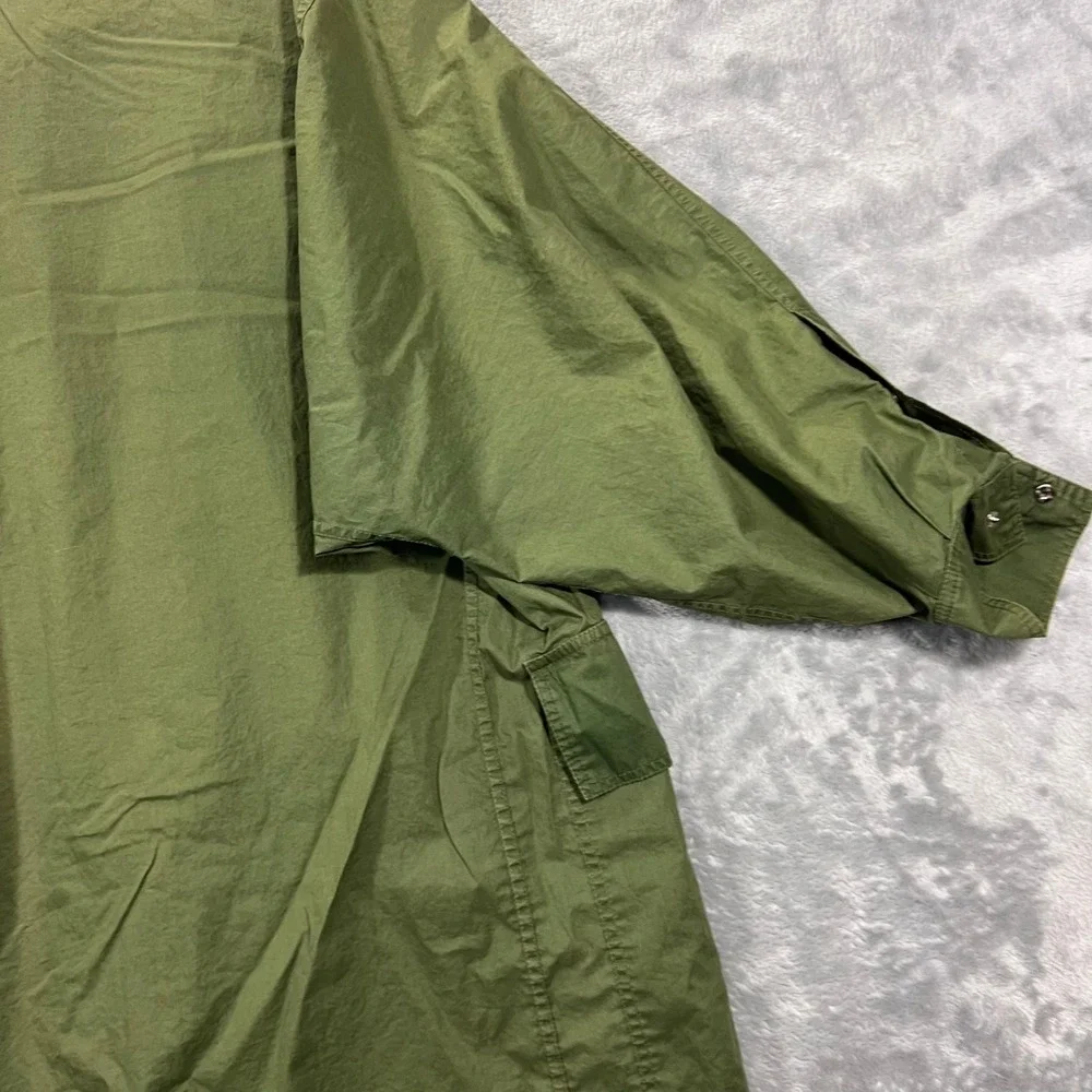 Pierre D'Alby Utility Jacket Womens M Green Good Vintage Oversized Cargo Snap